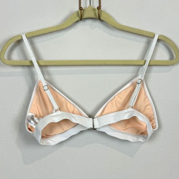 Fabletics White Perforated Triangle Bikini Top M - Picture 6 of 8